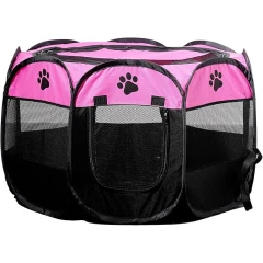 Υφασμάτινο Πάρκο Denik Pets 8 Πάνελς Large 91x58cm Ροζ