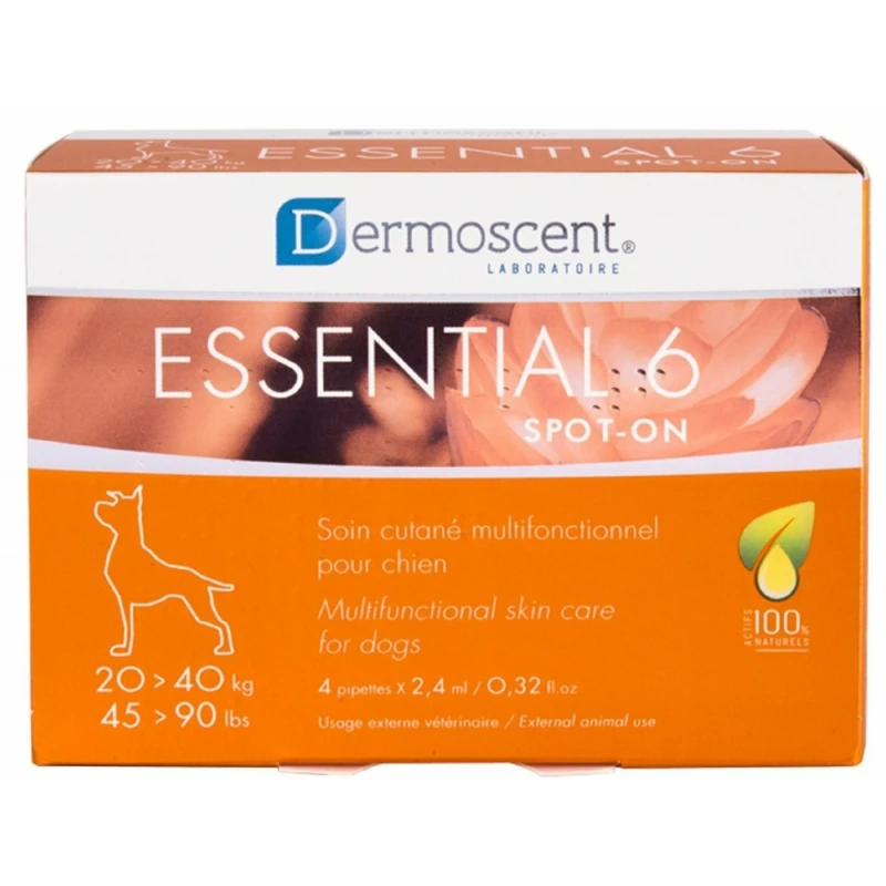 DERMOSCENT ESSENTIAL 6 SPOT ON ΓΙΑ ΣΚΥΛΟ 20-40kg ΣΥΜΠΛΗΡΩΜΑΤΑ ΔΙΑΤΡΟΦΗΣ & ΒΙΤΑΜΙΝΕΣ ΣΚΥΛΟΥ