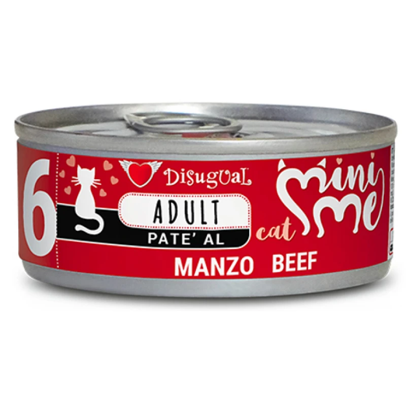 Υγρή Τροφή Γάτας Disugual Mini Me Cat - Adult 6 Pate Με Βοδινό (Beef)  85gr ΓΑΤΕΣ