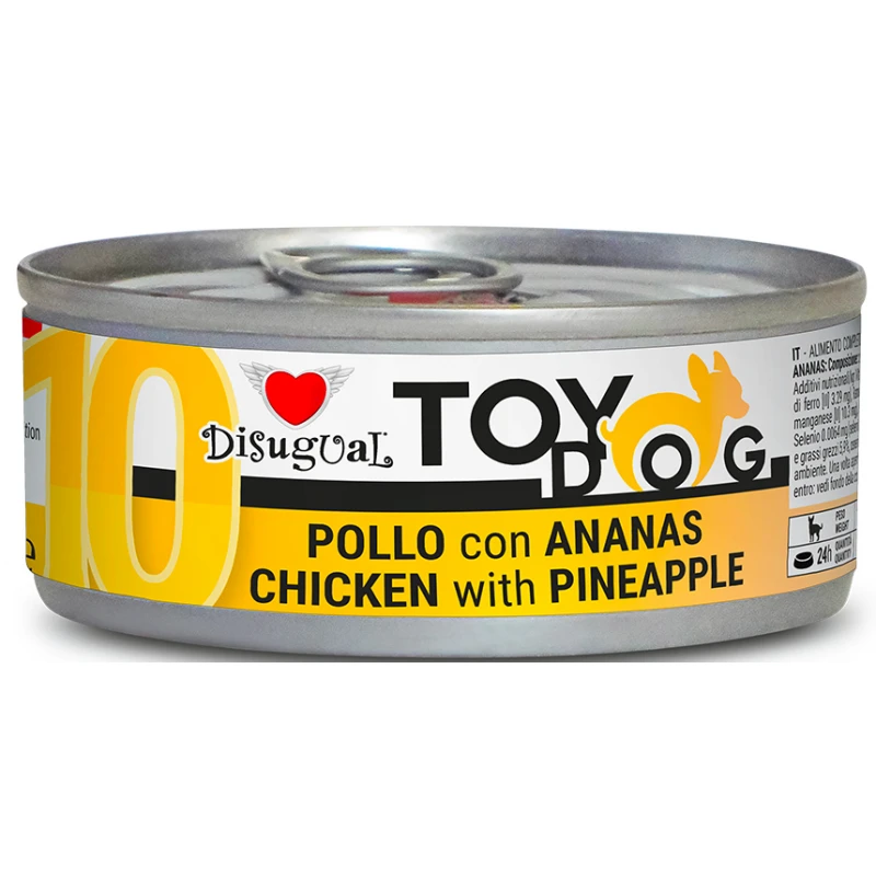 Υγρή τροφή Σκύλου Disugual Toy Dog 10 Μονοπρωτεινική με Κοτόπουλο και Ανανά 85gr ΣΚΥΛΟΙ