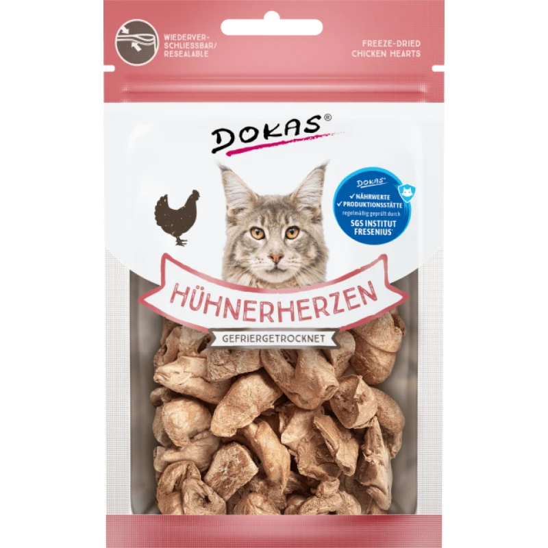 Λιχουδιές Γάτας Dokas Freeze Dried Chicken Hearts 15gr Γάτες Λιχουδιές Γάτας Dokas Freeze Dried Chicken Hearts 15gr Γάτες
