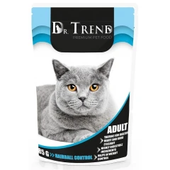 Υγρή Τροφή Γάτας Dr Trend Adult Cat Hairball Control Φακελάκι 85gr