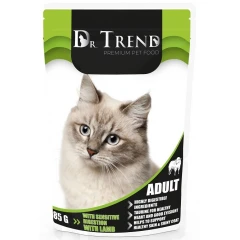 Υγρή Τροφή Γάτας Dr Trend Adult Cat Sensitive Digestion Lamb Φακελάκι 85gr