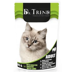 Υγρή Τροφή Γάτας Dr Trend Adult Cat Sensitive Digestion Lamb Φακελάκι 85gr