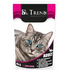 Υγρή Τροφή Γάτας Dr Trend Adult Cat With Duck Φακελάκι 85gr