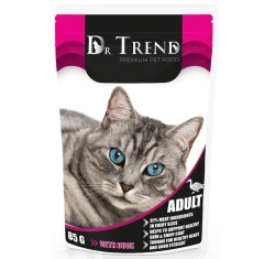 Υγρή Τροφή Γάτας Dr Trend Adult Cat With Duck Φακελάκι 85gr