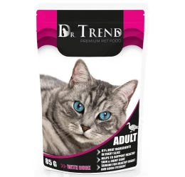 Υγρή Τροφή Γάτας Dr Trend Adult Cat With Duck Φακελάκι 85gr