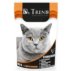 Υγρή Τροφή Γάτας Dr Trend Sterilised Cat Chicken Φακελάκι 85gr