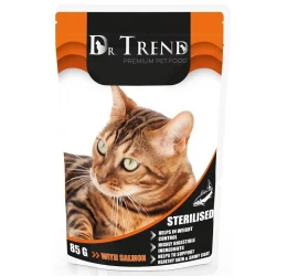 Υγρή Τροφή Γάτας Dr Trend Sterilised Cat Salmon Φακελάκι 85gr