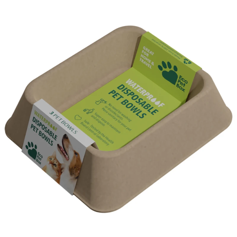 Eco Pet Box βιοδιασπώμενα Μπολ Σκύλου - Γάτας μιας χρήσης Σετ 3τμχ ΣΚΥΛΟΙ