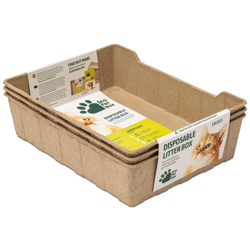 Eco Pet Box  βιοδιασπώμενες λεκάνες Γάτας μιας χρήσης Σετ 3τμχ ΓΑΤΕΣ