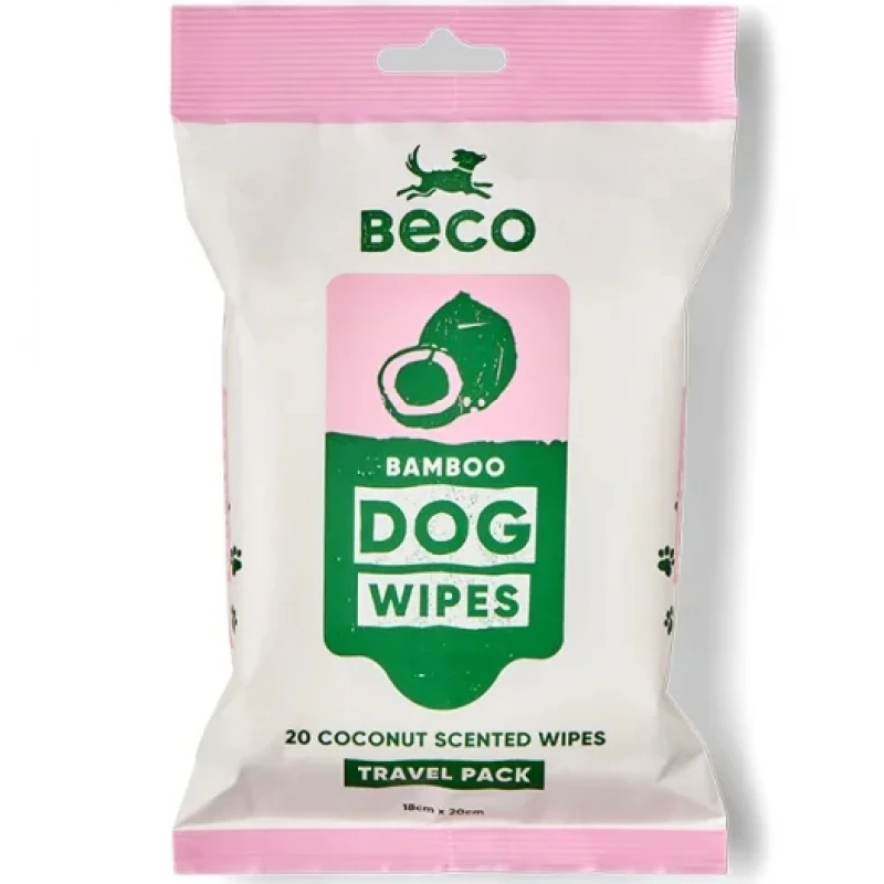 Μαντηλάκια Καθαρισμού Σκύλου Beco με Άρωμα Καρύδας 20τμχ Σκύλοι