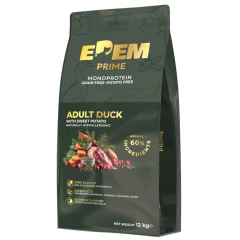 Edem Prime Grain Free Adult Monoprotein Duck 12kg + 2kg Δώρο