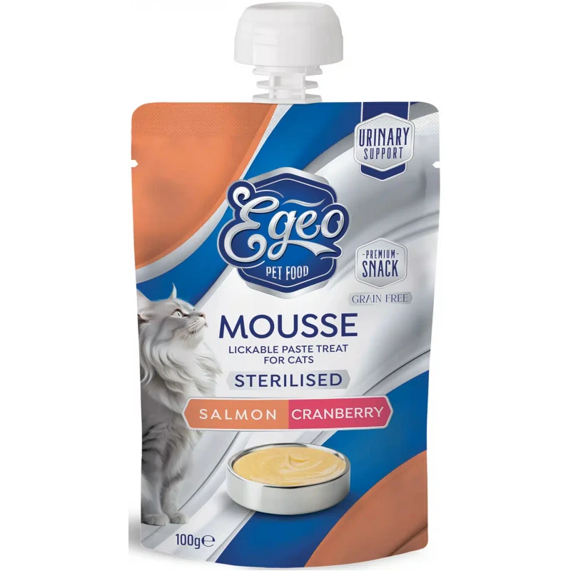 Egeo Cat Mousse Sterilized Salmon & Cranberry 100gr Γάτες Egeo Cat Mousse Sterilized Salmon & Cranberry 100gr Γάτες