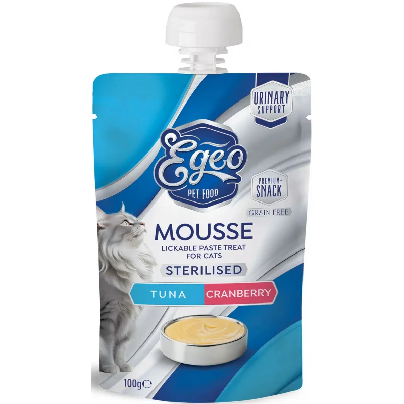 Egeo Cat Mousse Sterilized Tuna & Cranberry 100gr Γάτες Egeo Cat Mousse Sterilized Tuna & Cranberry 100gr Γάτες