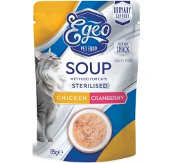 Egeo Cat Soup Sterilized Chicken & Cranberry 85gr