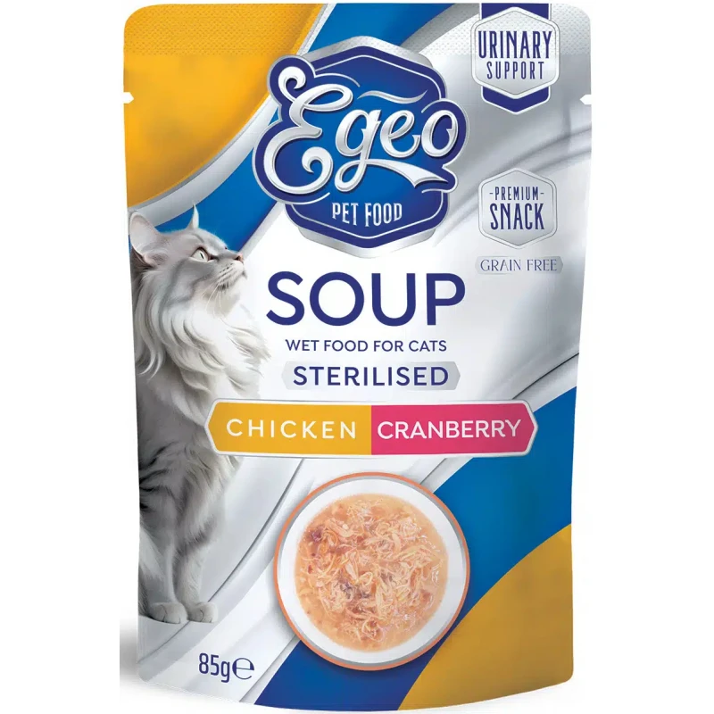 Egeo Cat Soup Sterilized Chicken & Cranberry 85gr Γάτες Egeo Cat Soup Sterilized Chicken & Cranberry 85gr Γάτες