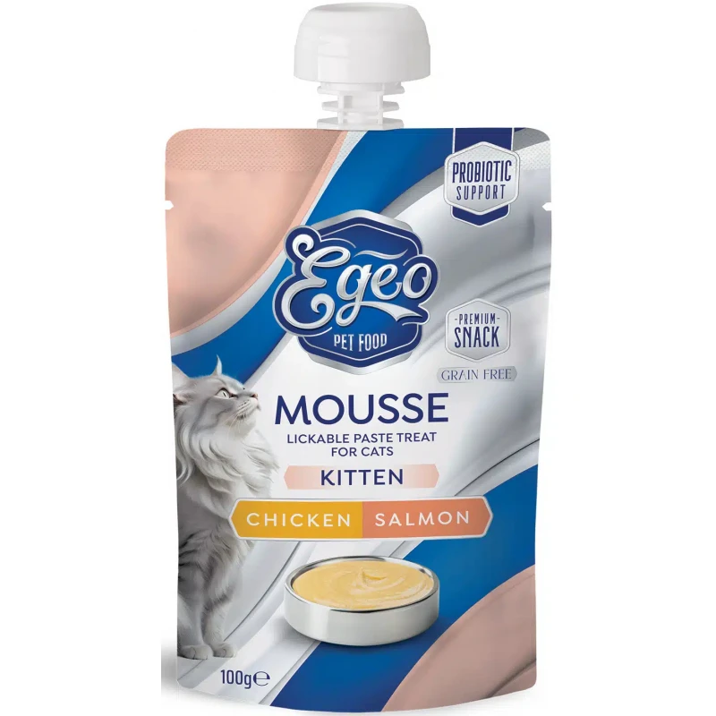 Egeo Kitten Mousse Chicken & Salmon 100gr Γάτες Egeo Kitten Mousse Chicken & Salmon 100gr Γάτες