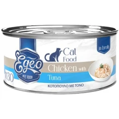 Υγρή Τροφή Γάτας Egeo Cat Adult Κοτόπουλο με Τόνο σε Ζωμό 70gr Υγρή Τροφή Γάτας Egeo Cat Adult Κοτόπουλο με Τόνο σε Ζωμό 70gr