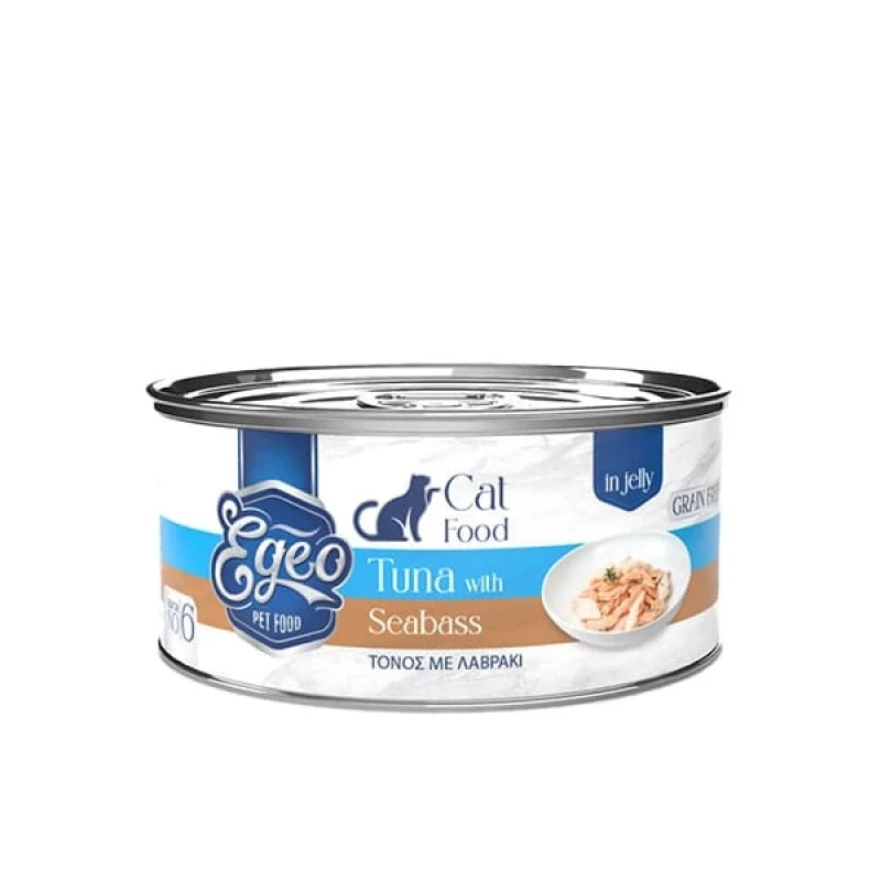 Υγρή Τροφή Γάτας Egeo Cat Adult Τόνος με Λαβράκι σε Ζελέ 85gr ΓΑΤΕΣ
