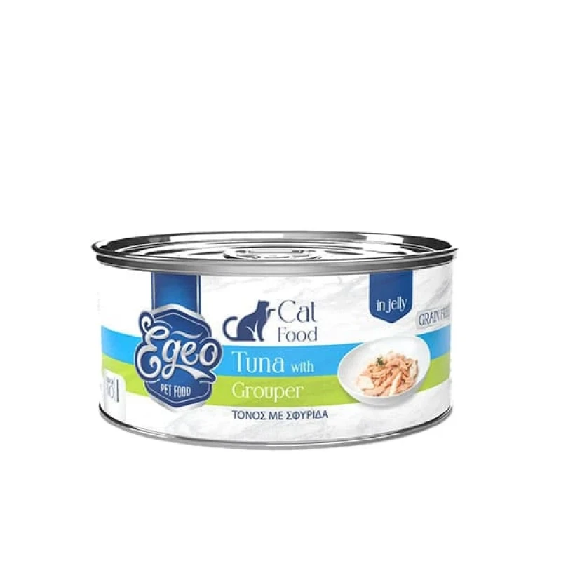 Υγρή Τροφή Γάτας Egeo Cat Adult Τόνος με Σφυρίδα σε Ζελέ 85gr ΓΑΤΕΣ