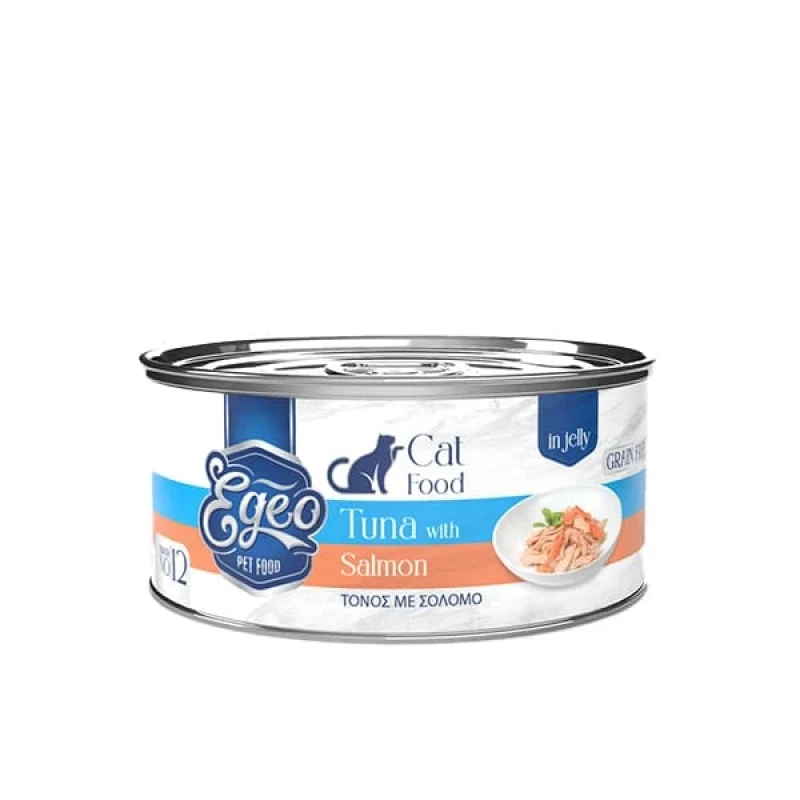 Υγρή Τροφή Γάτας Egeo Cat Adult Τόνος με Σολομό σε Ζελέ 85gr ΓΑΤΕΣ