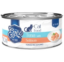 Υγρή Τροφή Γάτας Egeo Cat Adult Τόνος με Σολομό σε Ζωμό 70gr