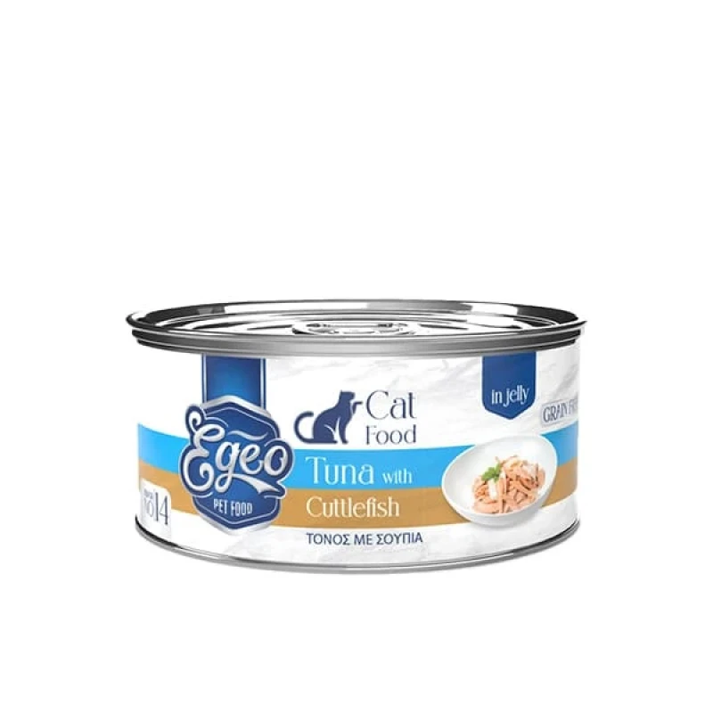 Υγρή Τροφή Γάτας Egeo Cat Adult Τόνος με Σουπιά σε Ζελέ 85gr ΓΑΤΕΣ