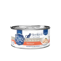 Υγρή Τροφή Γάτας Egeo Cat Sterilised Κοτόπουλο με Γαρίδες σε Ζωμό 70gr Υγρή Τροφή Γάτας Egeo Cat Sterilised Κοτόπουλο με Γαρίδες σε Ζωμό 70gr
