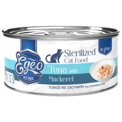 Υγρή Τροφή Γάτας Egeo Cat Sterilized Τόνος με Σκουμπρί σε Σάλτσα 70gr Υγρή Τροφή Γάτας Egeo Cat Sterilized Τόνος με Σκουμπρί σε Σάλτσα 70gr