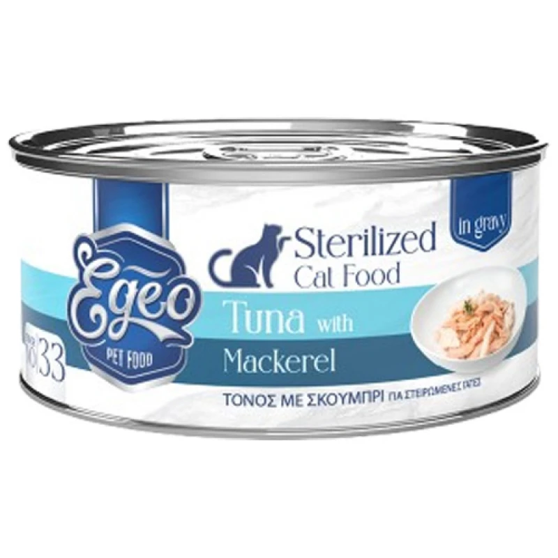 Υγρή Τροφή Γάτας Egeo Cat Sterilized Τόνος με Σκουμπρί σε Σάλτσα 70gr Γάτες Υγρή Τροφή Γάτας Egeo Cat Sterilized Τόνος με Σκουμπρί σε Σάλτσα 70gr Γάτες