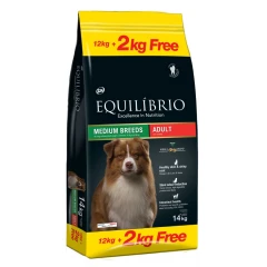 Equilibrio Adult Medium Breed 14kg (12kg +2kg Δώρο)