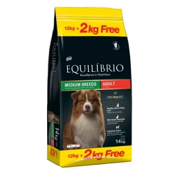 Equilibrio Adult Medium Breed 14kg (12kg +2kg Δώρο)