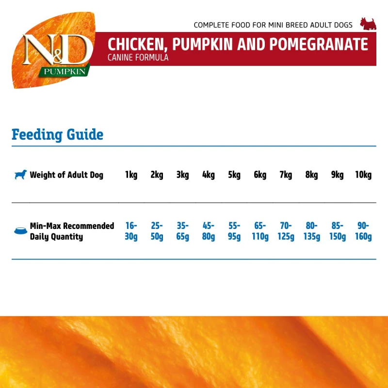 N & D GRAIN FREE PUMPKIN CHICKEN & POMEGRANATE ADULT MINI 7 KG ΞΗΡΑ ΤΡΟΦΗ ΣΚΥΛΟΥ