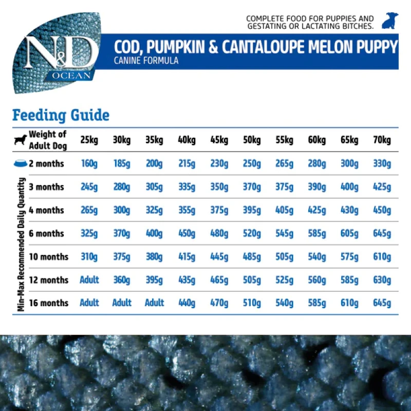 N&D Ocean Codfish Pumpkin & Cantaloupe Melon Puppy Medium & Maxi 2,5kg ΣΚΥΛΟΙ