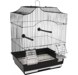 Κλουβί Flamingo Parakeet Cage Lampung 2 Black για Μικρά και Μεσαία Πουλιά  34 X 28 X 44,5cm