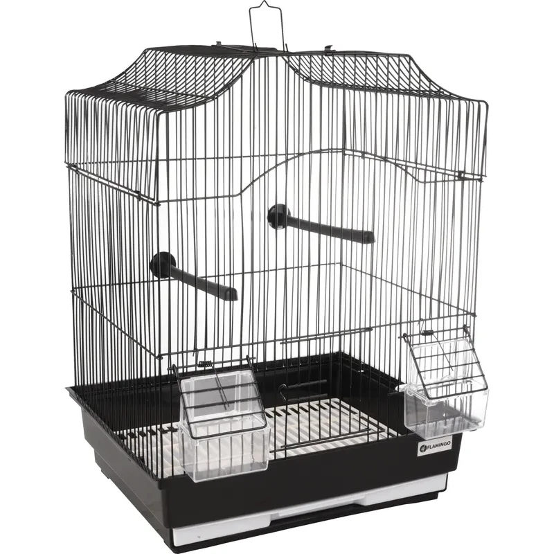 Κλουβί Flamingo Parakeet Cage Lampung 2 Black για μικρά και μεσαία Πουλιά  34 x 28 x 44,5 cm ΠΟΥΛΙΑ