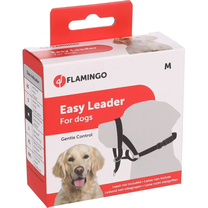 Εκπαιδευτικό λουρί Περιστόμιο Flamingo Easy Leader Black Medium Ø 38 x 42-55cm ΣΚΥΛΟΙ