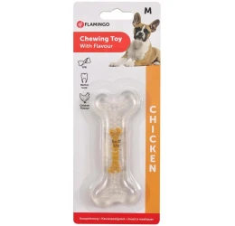 Παιχνίδι - Κόκκαλο Flamingo TPR  Bone Transpa Chicken Flavour Medium 12cm Παιχνίδι - Κόκκαλο Flamingo TPR  Bone Transpa Chicken Flavour Medium 12cm