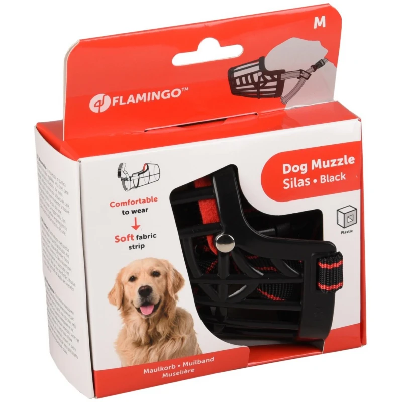 Φίμωτρο Σκύλου Flamingo Muzzle Silas Black M  28x36-47cm ΕΚΠΑΙΔΕΥΣΗ - ΦΙΜΩΤΡΑ