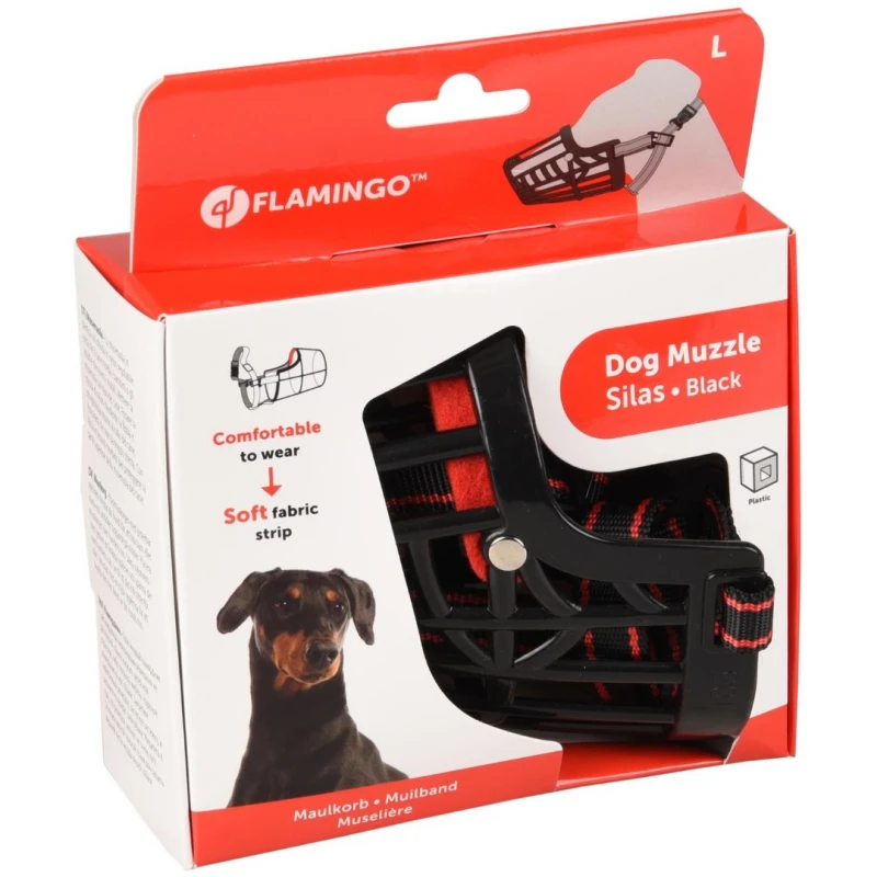 Φίμωτρο Σκύλου Flamingo Muzzle Silas Black L  31x38-52cm ΕΚΠΑΙΔΕΥΣΗ - ΦΙΜΩΤΡΑ