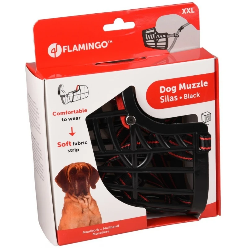 Φίμωτρο Σκύλου Flamingo Muzzle Silas Black XXL  43x51-70cm ΕΚΠΑΙΔΕΥΣΗ - ΦΙΜΩΤΡΑ