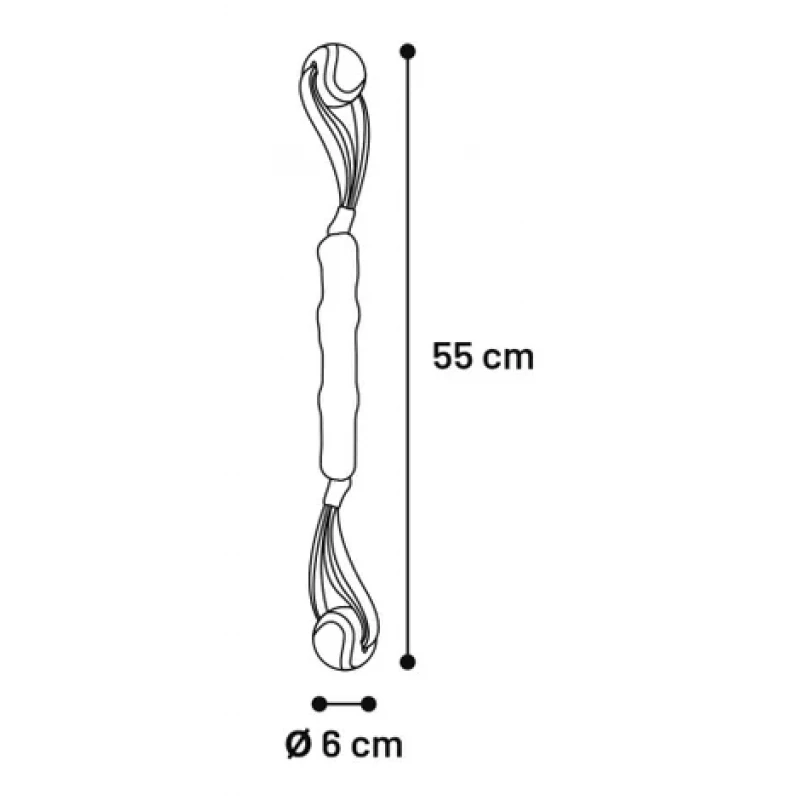 Παιχνίδι Σκύλου Flamingo Movas Tug Μπάλα με σχοινί 6x55cm ΣΚΥΛΟΙ