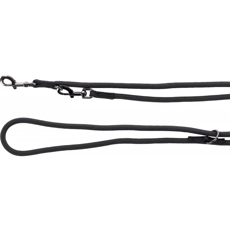 Λουρί - Οδηγός Σκύλου 3 σημείων Flamingo Training Leash Aiden Black 1,2x200cm ΣΚΥΛΟΙ