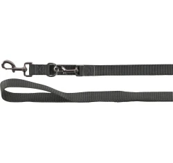 Λουρί - Οδηγός Σκύλου 3 σημείων Flamingo Training Leash Ziggi Black 2,5x200cm Σκούρο Γκρι