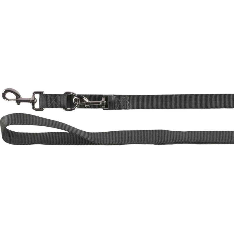 Λουρί - Οδηγός Σκύλου 3 σημείων Flamingo Training Leash Ziggi Black 2,5x200cm Σκούρο Γκρι ΣΚΥΛΟΙ