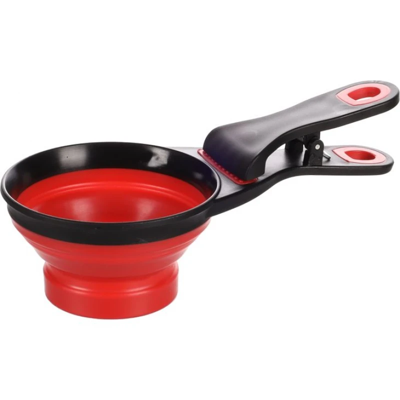 Μπολ Φαγητού & Νερού για Σκύλους και Γάτες Flamingo Food Scoop with Bag Clip Red / Black με Κλιπ για Σακούλα 237ml ΣΚΥΛΟΙ