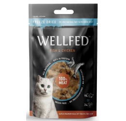 Λιχουδιές Γάτας Wellfed Freeze Dried με Σολομό και Κοτόπουλο 24gr  Λιχουδιές Γάτας Wellfed Freeze Dried με Σολομό και Κοτόπουλο 24gr