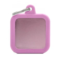 Ταυτότητα Σκύλου My Family Hushtags Alluminium Square Ροζ