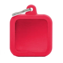 Ταυτότητα Σκύλου My Family Hushtags Alluminium Square Κοκκίνο